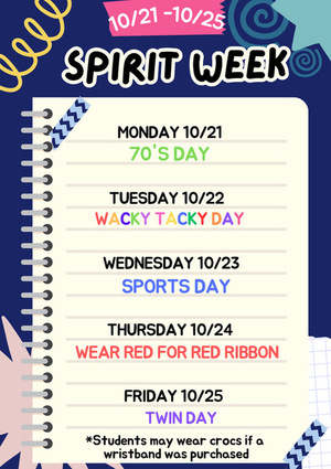 NEW DATES FOR SPIRIT WEEK